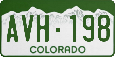 CO license plate AVH198