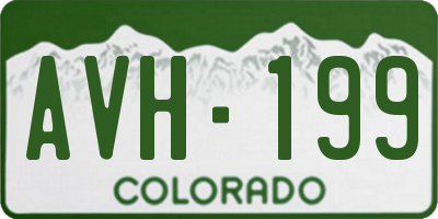 CO license plate AVH199