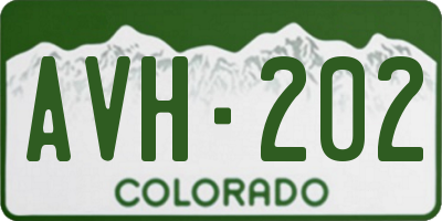 CO license plate AVH202