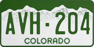 CO license plate AVH204