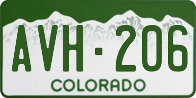 CO license plate AVH206