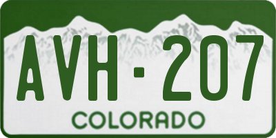 CO license plate AVH207