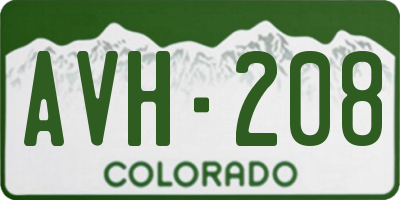 CO license plate AVH208