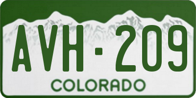 CO license plate AVH209