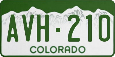 CO license plate AVH210