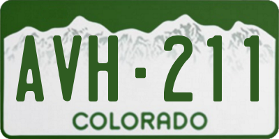 CO license plate AVH211