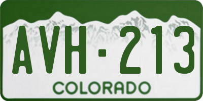 CO license plate AVH213