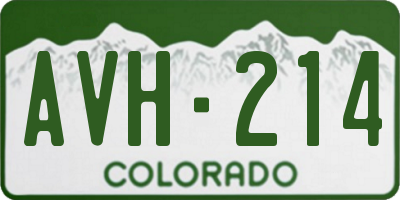 CO license plate AVH214