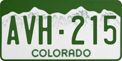 CO license plate AVH215