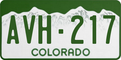 CO license plate AVH217