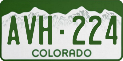 CO license plate AVH224