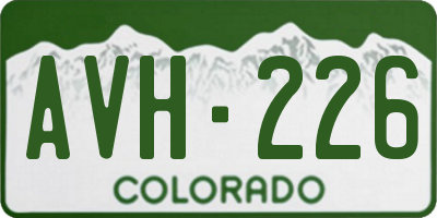 CO license plate AVH226