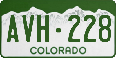 CO license plate AVH228