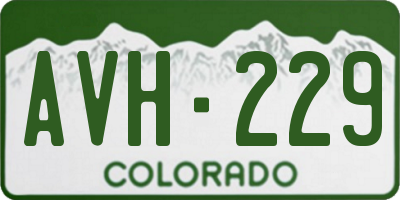 CO license plate AVH229