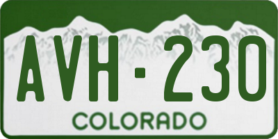 CO license plate AVH230