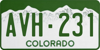 CO license plate AVH231