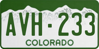 CO license plate AVH233