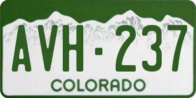 CO license plate AVH237