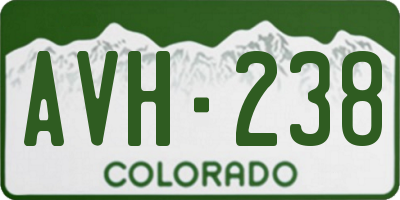 CO license plate AVH238
