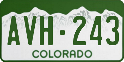 CO license plate AVH243