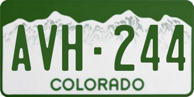 CO license plate AVH244