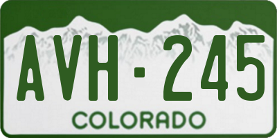 CO license plate AVH245