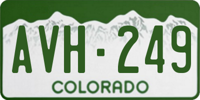 CO license plate AVH249