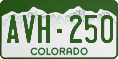 CO license plate AVH250
