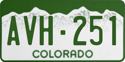 CO license plate AVH251