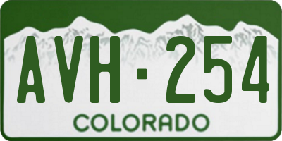 CO license plate AVH254