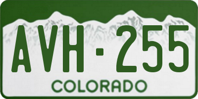 CO license plate AVH255