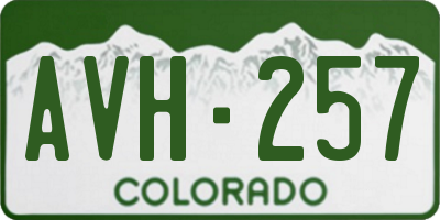 CO license plate AVH257