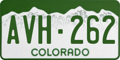 CO license plate AVH262