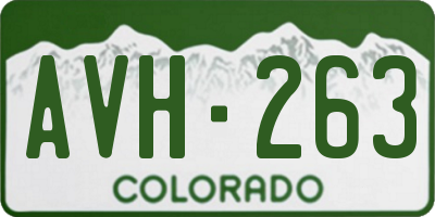 CO license plate AVH263