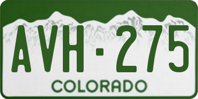 CO license plate AVH275