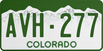 CO license plate AVH277