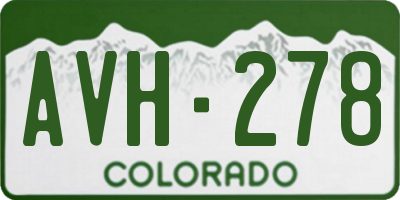 CO license plate AVH278