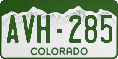 CO license plate AVH285