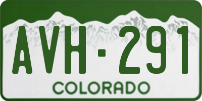 CO license plate AVH291