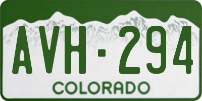 CO license plate AVH294