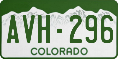 CO license plate AVH296