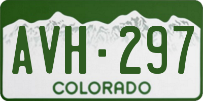 CO license plate AVH297