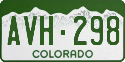 CO license plate AVH298