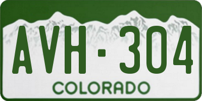 CO license plate AVH304