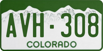 CO license plate AVH308