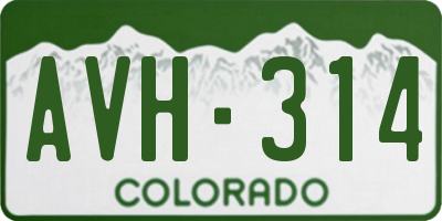 CO license plate AVH314