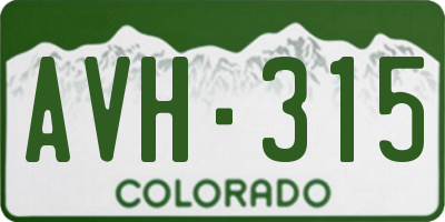 CO license plate AVH315