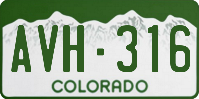 CO license plate AVH316