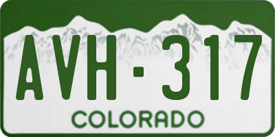 CO license plate AVH317