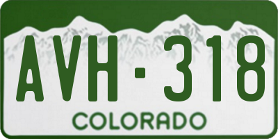 CO license plate AVH318